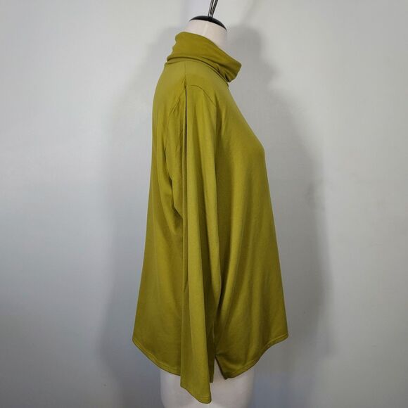 89th + Madison Turtleneck Shirt Top Mustard Yellow Stretch Long Sleeve Womens XL - Picture 5 of 11